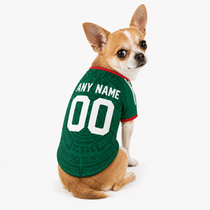 Mexico Dog Tshirt Pet Clothes Jersey Style Custom Name and Number Pet Clothes Gifts