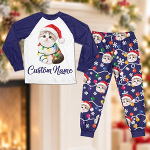 Personalized Cat Face Christmas Pajamas Set, Custom Pet Picture Name PJs, Santa Lights Matching Family Xmas Sleepwear Holiday Gift Set 79ce4f0b-e345-4c36-9210-6d70242487da-il_1588xN.8622881133_9wpd.jpg