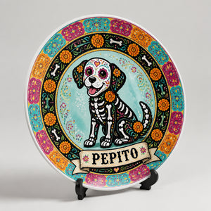 Día de los Muertos Dog Name Ceramic Plate - Personalized Personalized Ceramic Plate 79cef429-f2e9-4984-8906-2be9f40afbe3.jpg