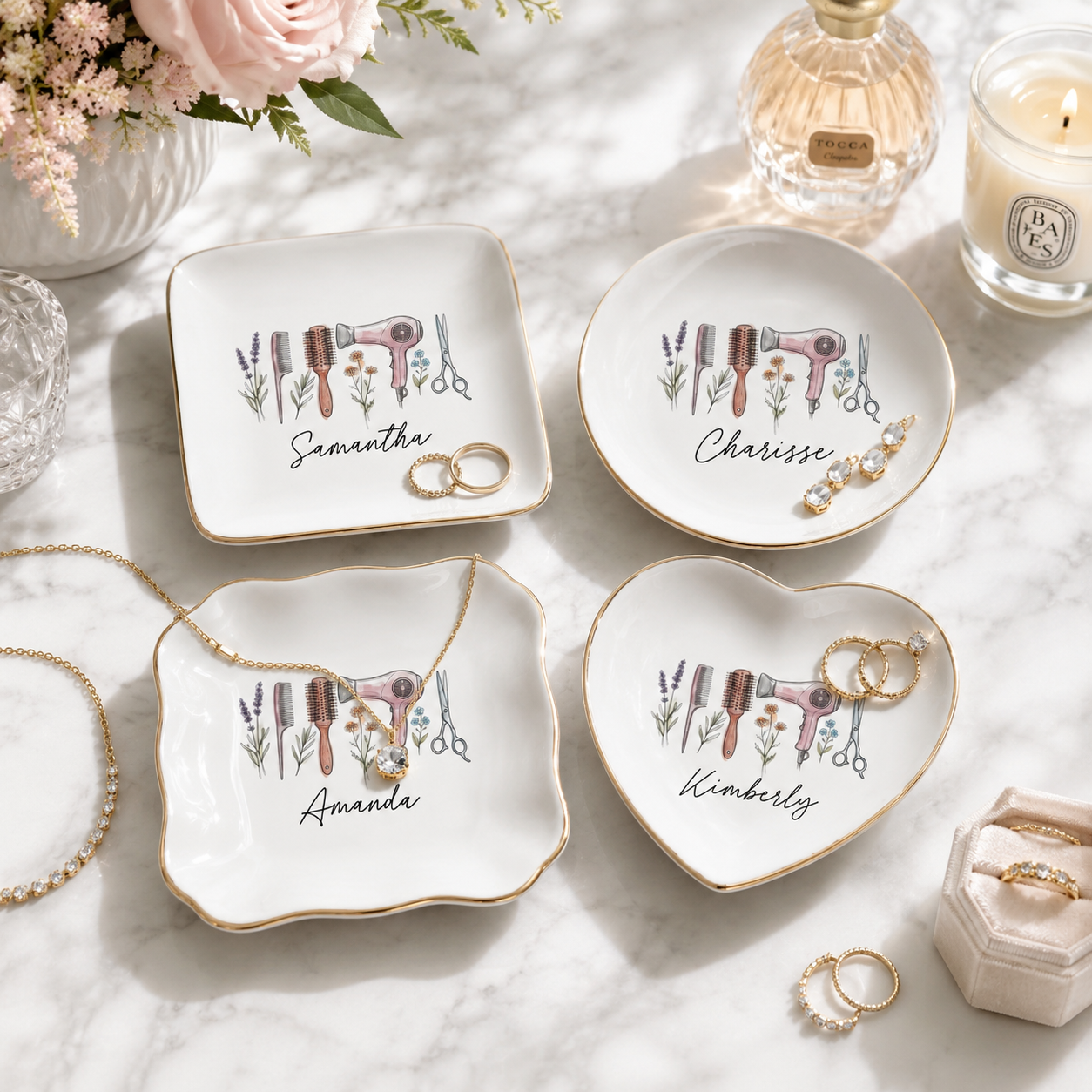 Personalized Hair Stylist Trinket Dish | Custom Hairdresser Gift | Ceramic Jewelry Holder with Name | Salon Graduation Present 79d23fe6-685b-4968-8fbe-49715e098c76-4.png