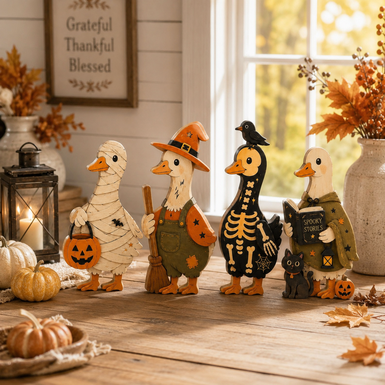 Halloween Goose Wooden Block Set, Cute Spooky Duck Shelf Decor, Farmhouse Fall Tiered Tray Accent, Witch Mummy Skeleton Home Gift Set 79f50fcd-13dc-4fb7-982a-d1c298feb00c-banner-1.png