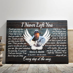 Personalized Canvas Prints, Custom Photo, Memorial Gifts, Sympathy Gifts, Angel Wings I Never Left You Love Dem Canvas