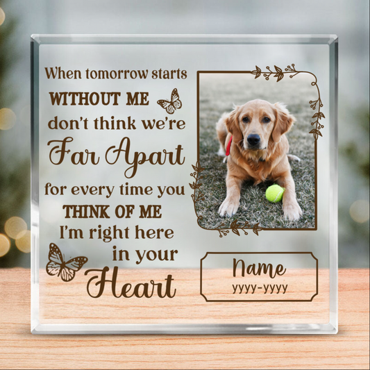 Custom Photo When Tomorrow Starts Without Me Pet Memorial Acrylic Plaque, Personal Creations Pet Sympathy Gifts, In Memory Gifts For Pet