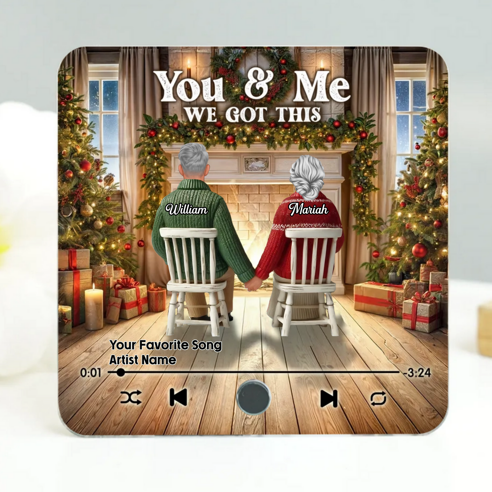 You & Me We Got This Christmas Couple - Personalized Music Fridge Magnet - Gift For Couple