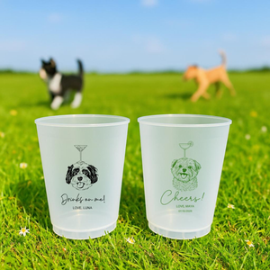Custom Wedding Frosted Cups, Wedding Reception Favors, Modern Wedding Decor, Minimalist Wedding, Engagement Party, Wedding Monogram Cups