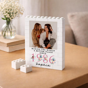 Personalized 1986 Birthday Photo Building Block, Making the World Better Since 1986 Gift, Best Friend Gift, 40th Birthday Keepsake for Her