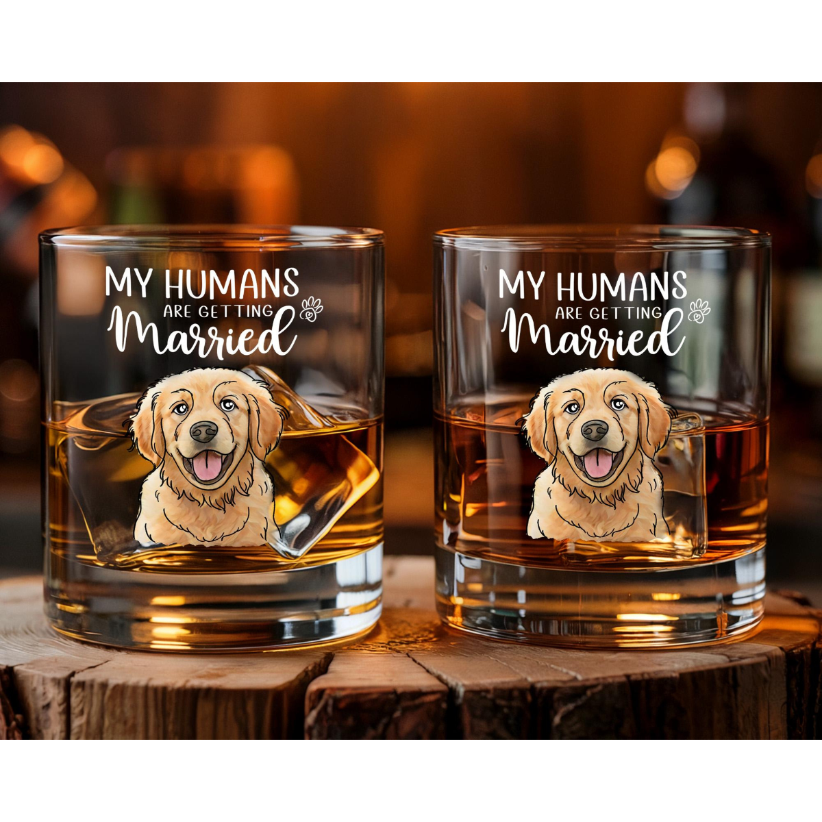 Custom Dog Engagement Gift, My Humans Are Getting Married Whiskey Glass, Pet Wedding Gift, Dog Engagement Gift, Dog Engagement Glass Gift