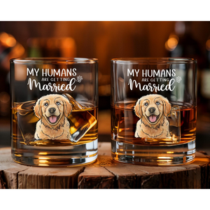 Custom Dog Engagement Gift, My Humans Are Getting Married Whiskey Glass, Pet Wedding Gift, Dog Engagement Gift, Dog Engagement Glass Gift