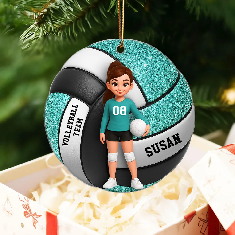 Volleyball Girl 3D Effect Printed - Personalized Acrylic Ornament - Christmas Gift For Volleyball Players, Volleyball Lovers