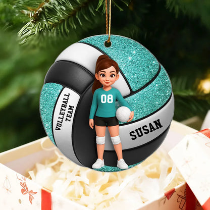 Volleyball Girl 3D Effect Printed - Personalized Acrylic Ornament - Christmas Gift For Volleyball Players, Volleyball Lovers