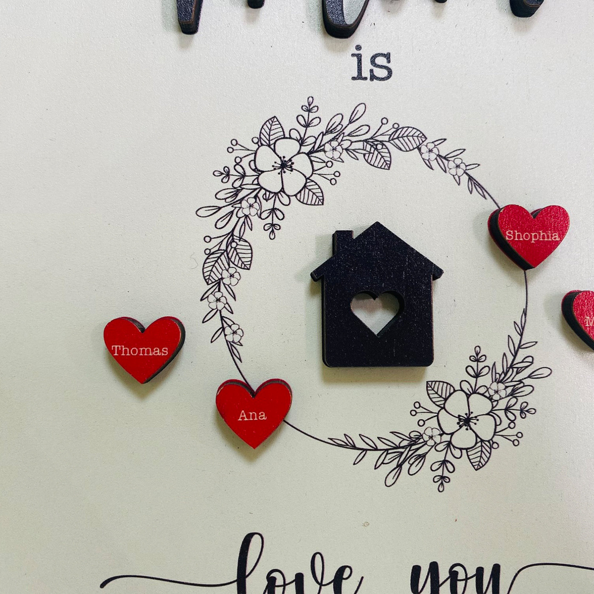 Personalized Mom Sign Mother's Day, Home Is Where Mom Is, Gifts From Kids, Personalized Mom Wooden Sign