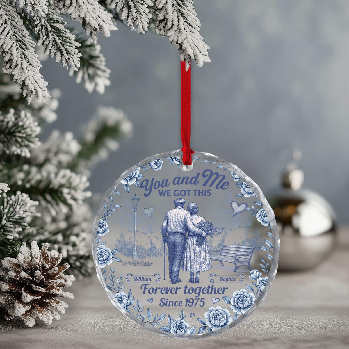 You and Me, We Got This - Personalized Crystal Ornament - Anniversary Keepsake, Christmas Gift For Couple
