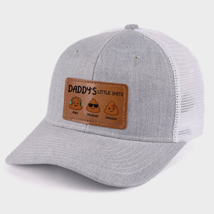 Daddy's Little Turds - Personalized Leather Label Net Hat - Gift For Dad, Father's Day Gift