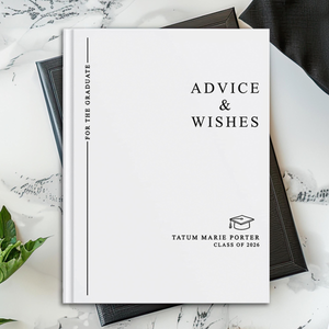 Advice & Wishes Graduation Book - Class of 2026 - Personalized Graduate Guest Book - His or Her Memory Keepsake