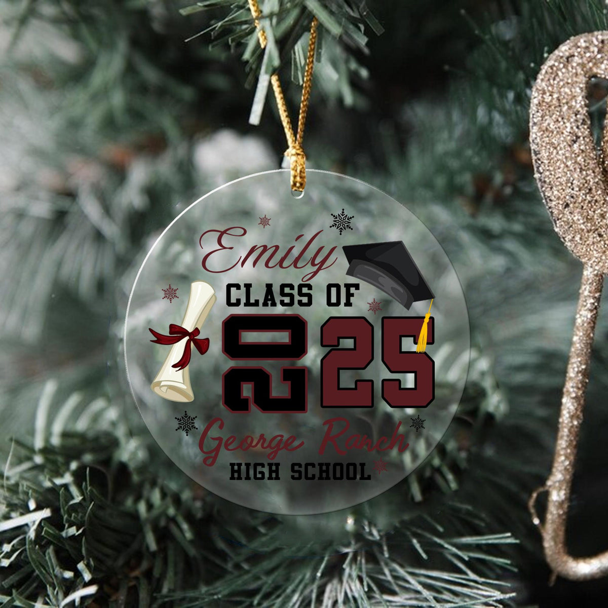 Class of 2025 Graduation - Personalized Crystal Ornament - Graduation Gift
