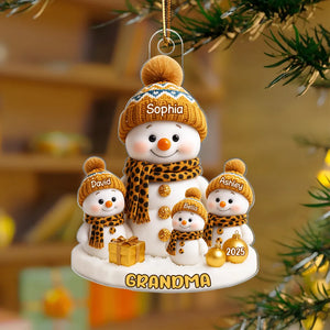 Grandma's Little Snowman Personalized Acrylic Ornament, Christmas Gift for Grandma