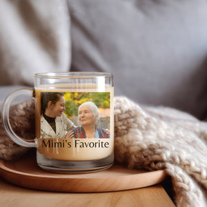 Personalized Photo Clear Mug Glass, Custom Message Photo Glass Coffee Mug, Clear Glass Mug Photo Gift, Best Friends, Custom Photo Glass Mug