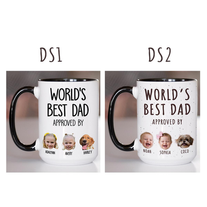 Custom Baby Face Mug for Dad Personalized Fathers Day Kids Photo Mug with Baby Photo Gift from Kids Picture Babies Faces Mug from Wife Daddy