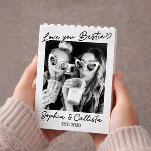 Personalized Besties Photo Building Block, Best Friends Sister Birthday Gift, Friendship Puzzle Gift for Her, Bridesmaid Proposal Keepsake