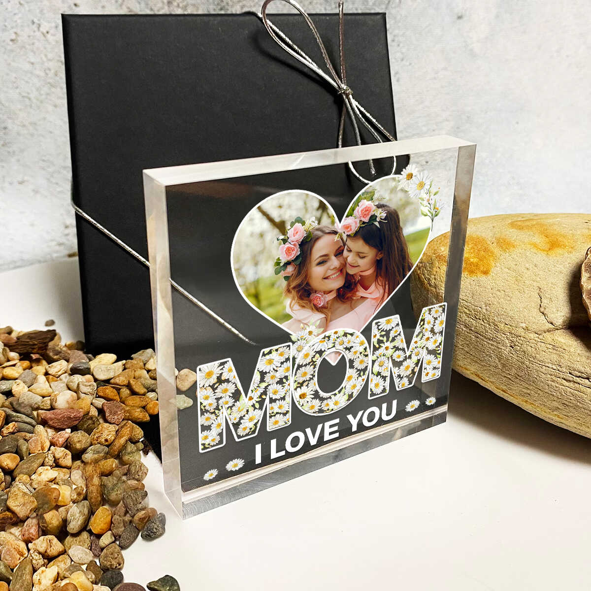 Mom I Love You Daisy Flower - Personalized Acrylic Plaque - Gift For Mom, Mother's Day, Birthday Gift