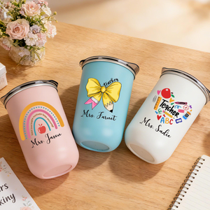 Personalized Teacher Tumbler 10oz, Custom Name Coffee Cup, Thank You Gifts, Teacher Appreciation Gift