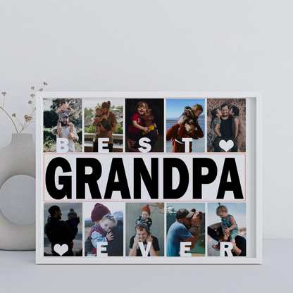 Personalized Grandpa Photo Collage, Grandpa Gift, Custom Gift For Grandpa, Grandpa Collage Print, Custom Gift from Grandkids to Grandpa