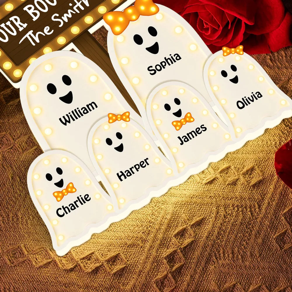 Halloween Boo Family - Personalized Acrylic Light Box - Gift For Family, Halloween Decoration
