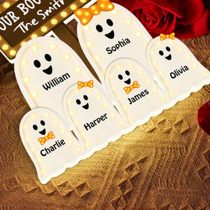 Halloween Boo Family - Personalized Acrylic Light Box - Gift For Family, Halloween Decoration