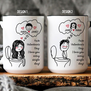 Funny Couple Mug Set, Custom Name Toilet Love Cups, I Love You Every Day Gift, Valentines Day Gift for Him Her, Personalized Mugs