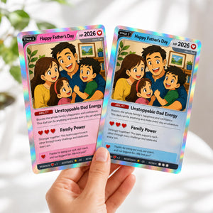 Happy Father's Day Anime Trading Card Personalized Gift for Dad, Custom Anime Fan Gift Card for Father s Day, Unique Dad Collectible Keepsake