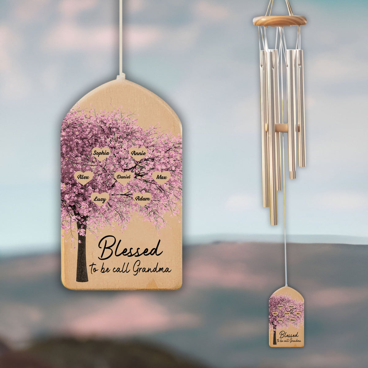 Blessed To Be Call Mom Grandma - Personalized Windchime - Gift For Mom, Grandma, Mother's Day, Birthday Gift