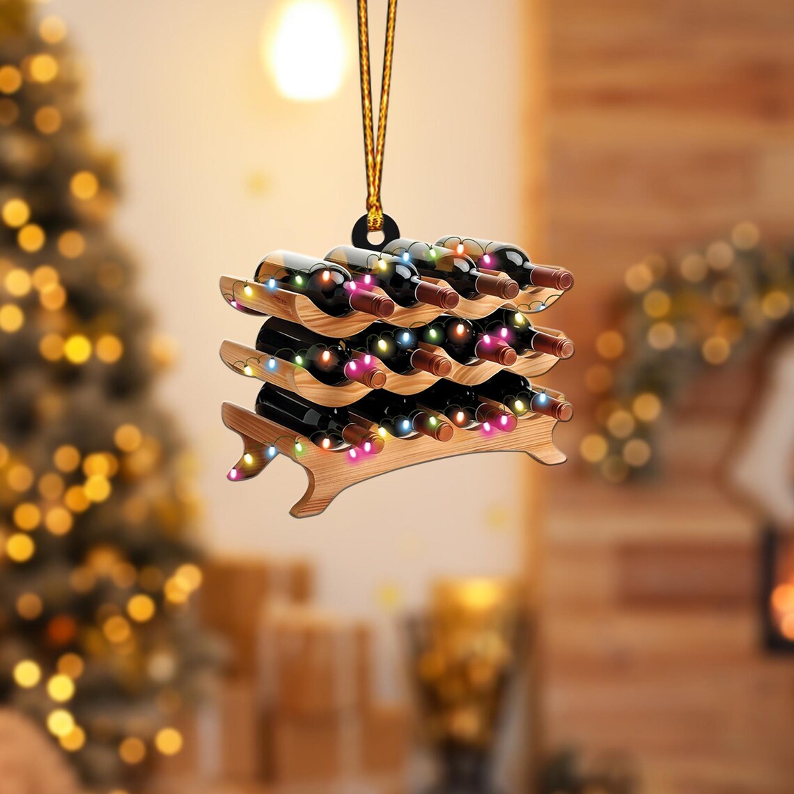 Personalized Wine Rack Ornament, Wine Rack Christmas Ornament, Wine Lovers Ornament Gift, Wine Drinkers Ornament Decor