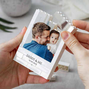 Daddy And Me Photo Keepsake, Personalised Fathers Day Gift, Dad And Baby Keepsake Block, New Dad Birthday Present, Gift For Daddy From Kids