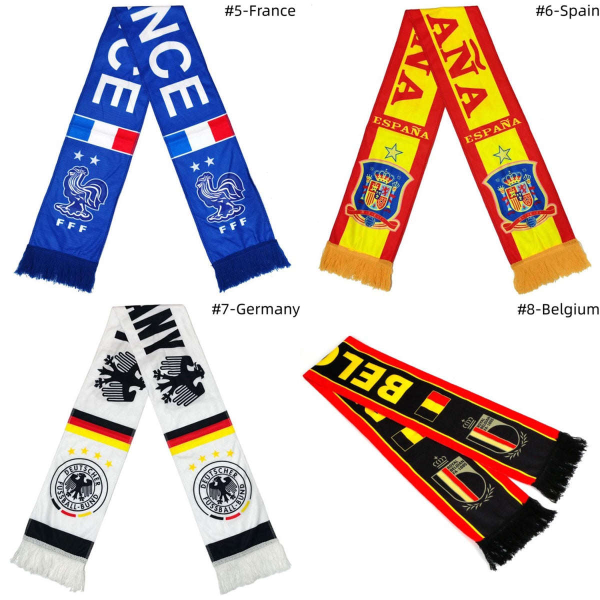 National Soccer Fan Scarf, Soccer Supporter Scarf, Perfect for Stadium Game Day, World Tournament Matches & National Team Fans