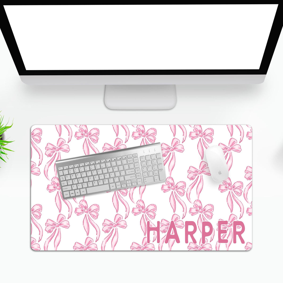 Custom Desk Pad, Coquette Personalized Desk, Grandmillennial Decor, Teacher Gift, Monogrammed Home Office, Dorm Room Decor, Gift Custom Office