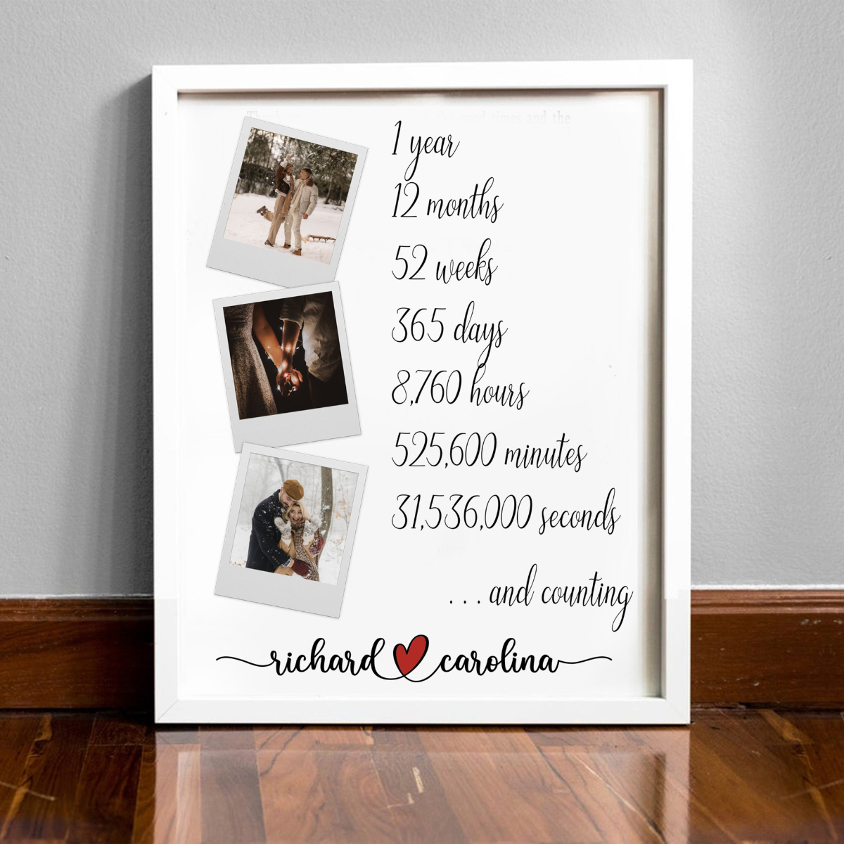 Custom 1 Year Anniversary Gift for Girlfriend, One Year Anniversary Gift, Gift for Boyfriend, Gift for Him, Anniversary Gifts, One Year Gift