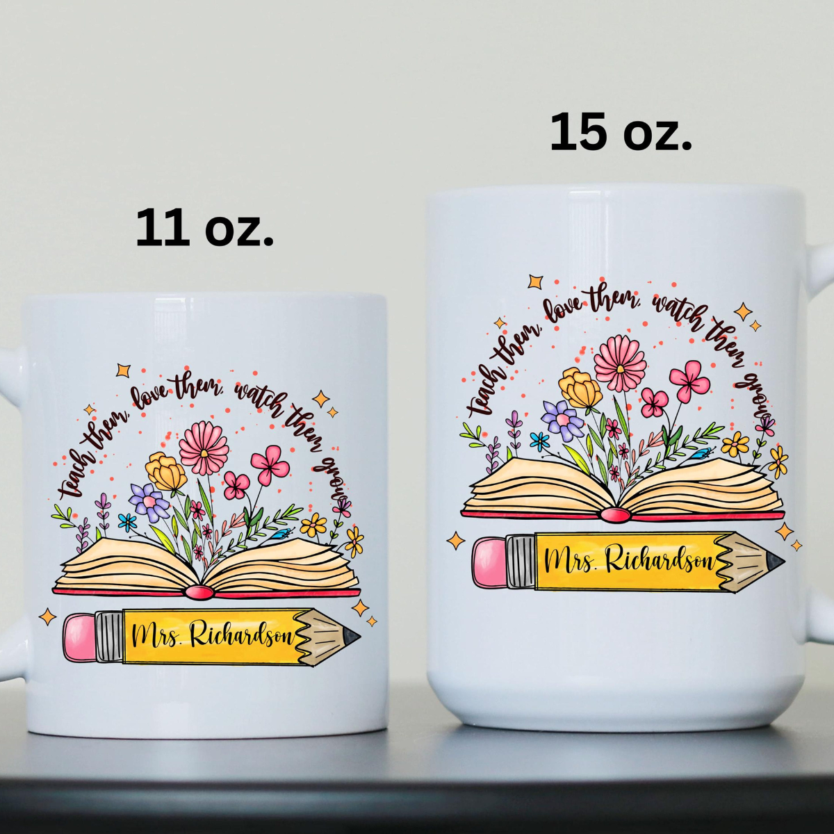 Personalized Teacher Mug, Custom Coffee Cup with Name, Teacher Appreciation Gift, End of Year Teacher Gift, Back to School Mug