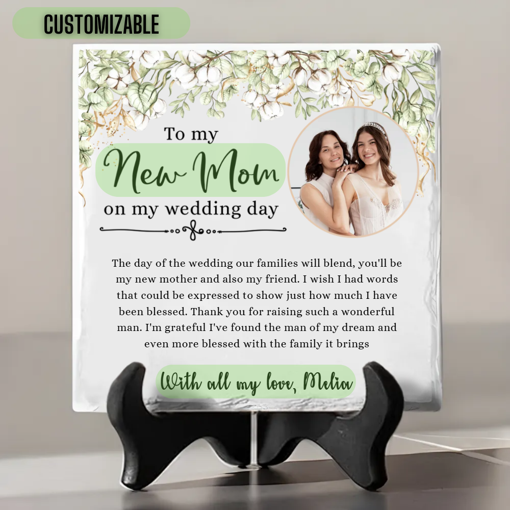 To My New Mom On My Wedding Day - Personalized Garden Stone - Gift For Mother-in-law On Wedding Day