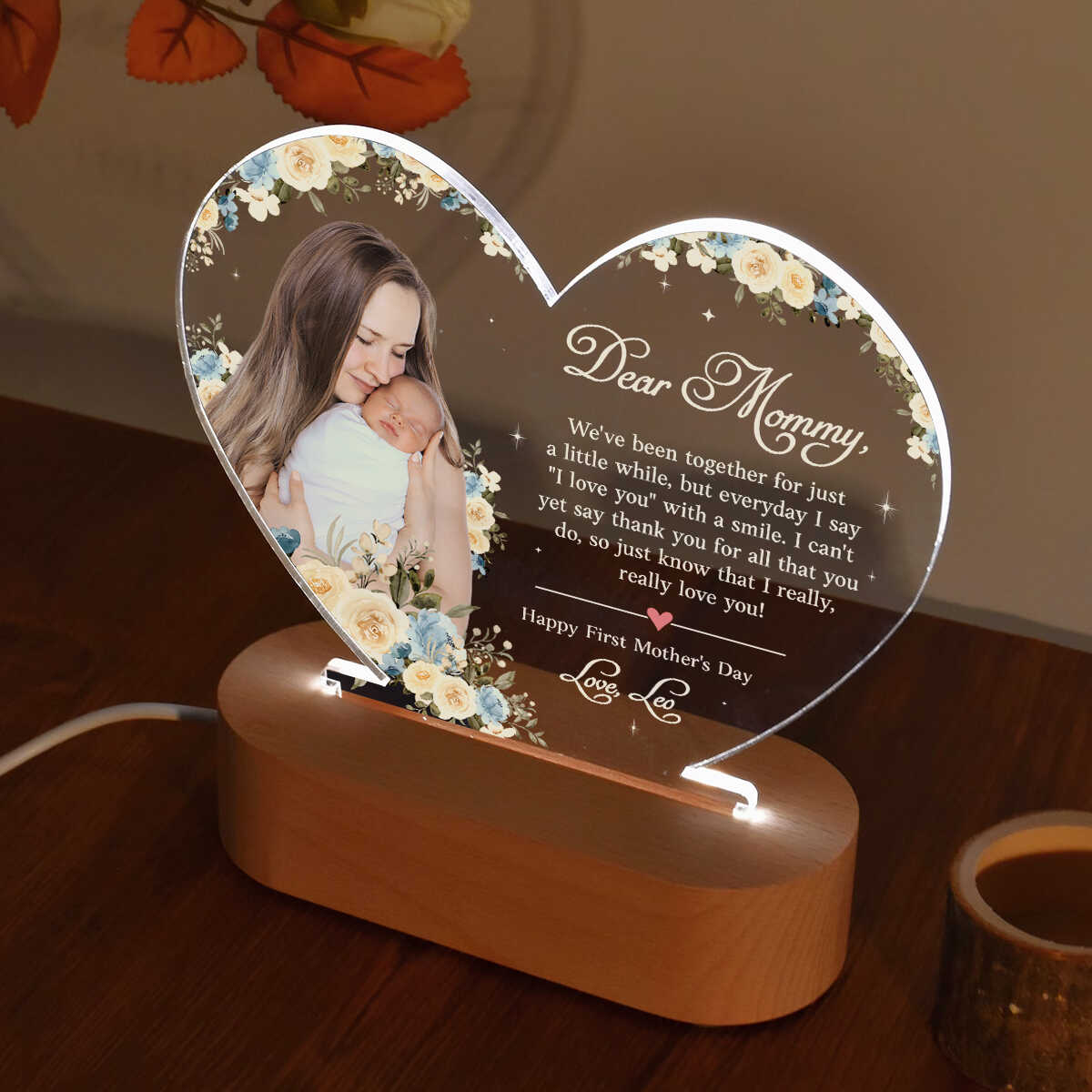 New Mom Personalized Night Light, First Mothers Day Gift For Mom, Mom Custom Night Light, New Mom Gifts