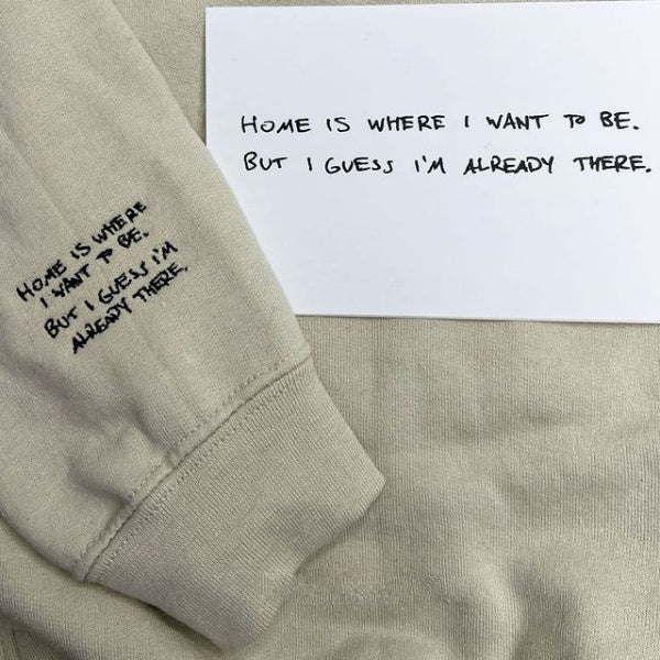 Embroidered Handwriting Sweatshirt, Hoodie