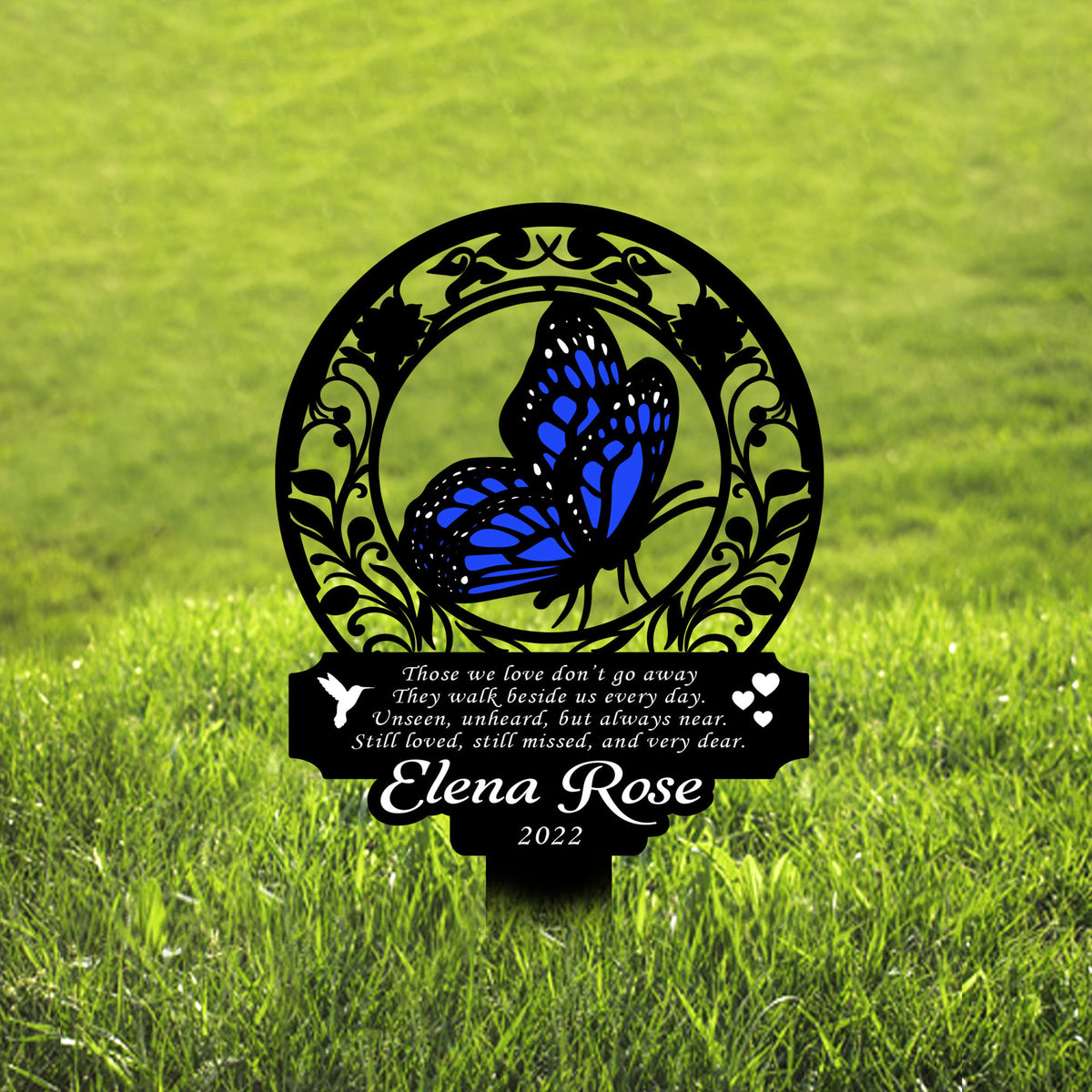 Personalized Memorial Stake Metal, Butterfly Memorial Stake, In Loving Memorial, Remembrance Stake, Sympathy Gift, Mother's Day Gift