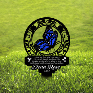 Personalized Memorial Stake Metal, Butterfly Memorial Stake, In Loving Memorial, Remembrance Stake, Sympathy Gift, Mother's Day Gift