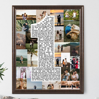 Custom First Anniversary Collage Canvas, One Year Anniversary Gifts for Couple, 1 Year Anniversary Gift for Boyfriend Girlfriend