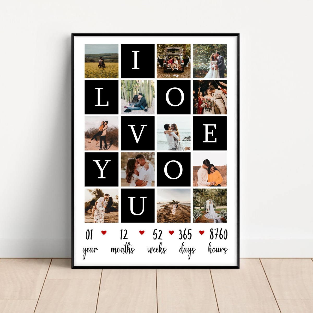 I Love You Photo Collage - Personalized Canvas - Anniversary Gift, Valentine's Day Gift For Husband Wife