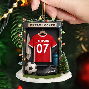 Soccer Jersey Dream Locker - Personalized Acrylic Ornament - Christmas Gift for Soccer Players, Soccer Lovers
