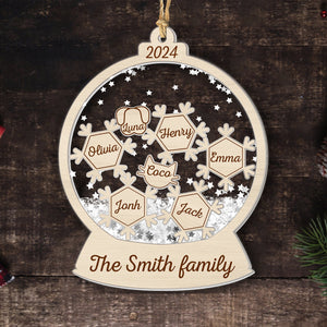 Christmas Family Snow Globe - Personalized 4D Shaker Ornament - Christmas Gift For Family