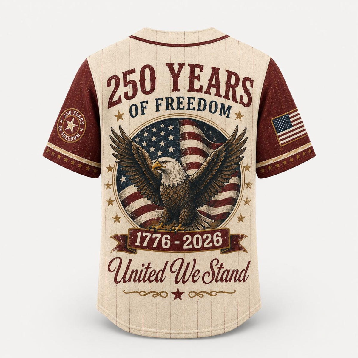 USA 250th Anniversary Baseball Jersey, 1776 2026 Patriotic American Flag Button Shirt, Proud To Be American Freedom Jersey, 4th Of July Gift
