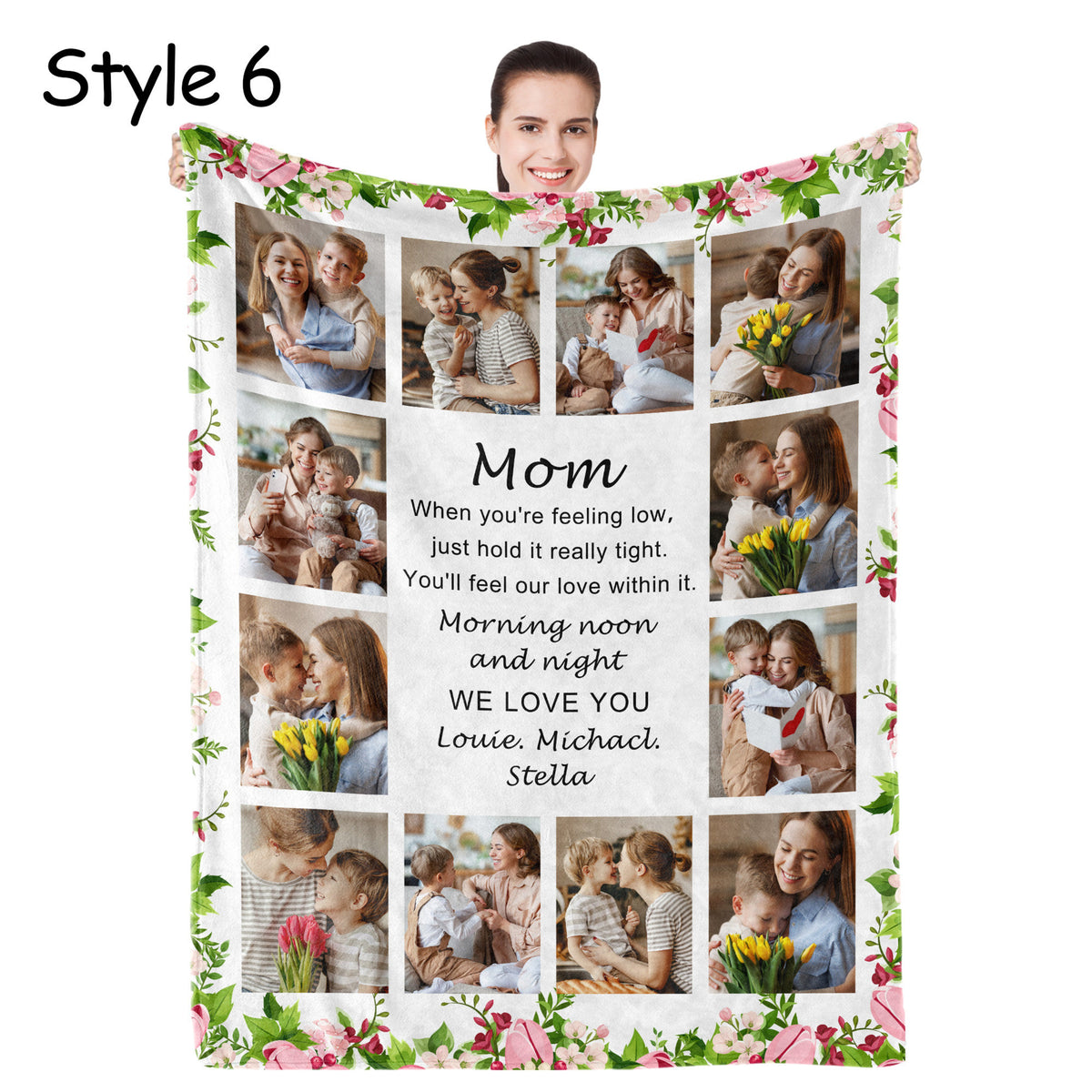 Mom When You're Feeling Low Just Hold It Really Tight - Personalized Blanket - Gift For Mother, Mother's Day, Birthday Gift