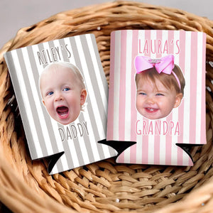 Personalized Kids Photo Can Cooler, Custom Funny Face Baby Can Cooler, Gift For Husband, New Dad Gift, Father's Day Gift For Dad, Husband