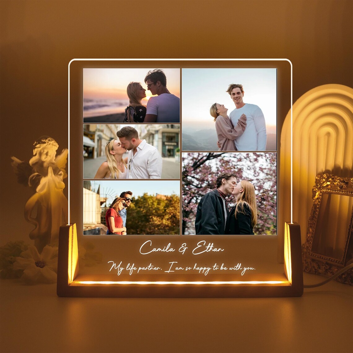 Custom Photo Night Light, Picture LED Light, Photo Collage Light, Picture Frame, Memorial Photo Night Light, Anniversary Gift, Valentines Day Gift